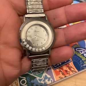 Silver and diamond watch